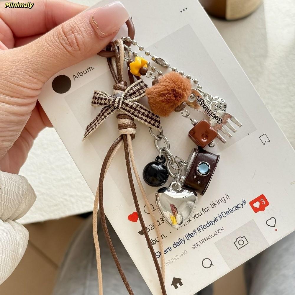 [Vận chuyển nhanh] Mặt dây chuyền túi xách MINIMALY, Móc khóa máy ảnh Mini bằng nhựa, Mặt dây chuyền treo cổ điển Túi móc khóa Phụ kiện Quà tặng
