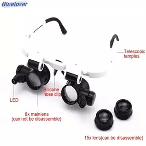 Kính lúp Bluelover 8X / 15X / 23X Máy làm đồng hồ Jeweler có đèn LED Kính lúp kính thiên văn đọc sách Kính mắt Mới