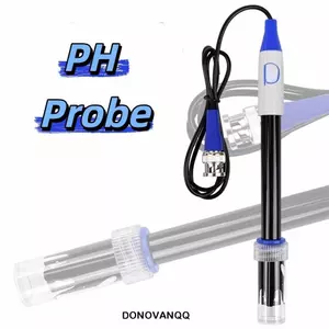 Đầu dò cảm biến pH chính xác cao DONOVANQQ, Đầu nối BNC tiêu chuẩn thân xe chống va đập Điện cực kết hợp pH, Thân kính trong suốt Vỏ kính Đầu dò điện cực pH