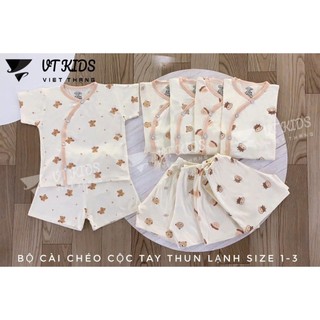BỘ SƠ SINH Chất Vải Thun Lanh Mềm Mại Họa Tiết Đáng Yêu Cho Bé SIZE 3-9KG
