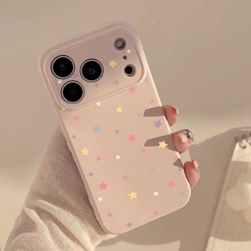 Ốp Điện Thoại Thiết Kế Đầy Sao Khóa Màu Cho Iphone 17 Pro Max Mềm TPU Cho iPhone 16 Plus 15 Pro 14 13 12 11 Ốp Lưng