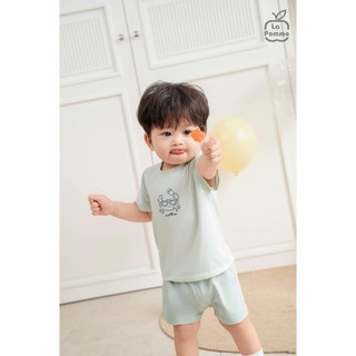 La pomme SS26.T4.1.1 BST Bộ cộc tay Mềm Mịn by La Pomme cùng lướt trên mặt sóng cho bé