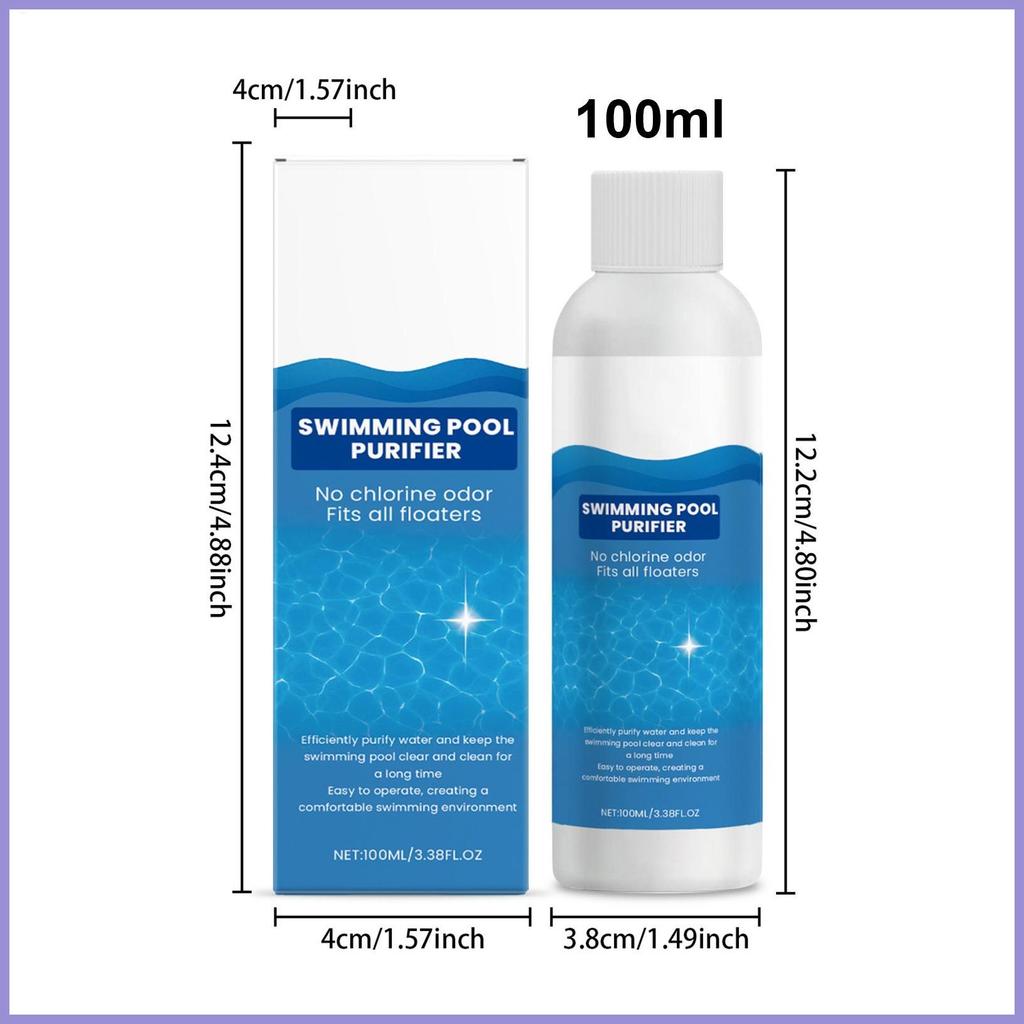 Bể bơi Flocculant Loại bỏ mùi Chất lỏng 100ml Bồn tắm nước nóng Bể bơi trong suốt cho bồn tắm nước nóng trên mặt đất Tiệc mùa hè mueadsyvn