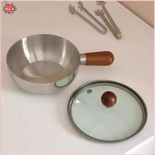 Nồi sữa bằng thép không gỉ N & X có tay cầm bằng gỗ, nồi nấu hợp đồng, thích hợp để chiên trứng và làm nóng sữa. Được làm bằng thép không gỉ S.