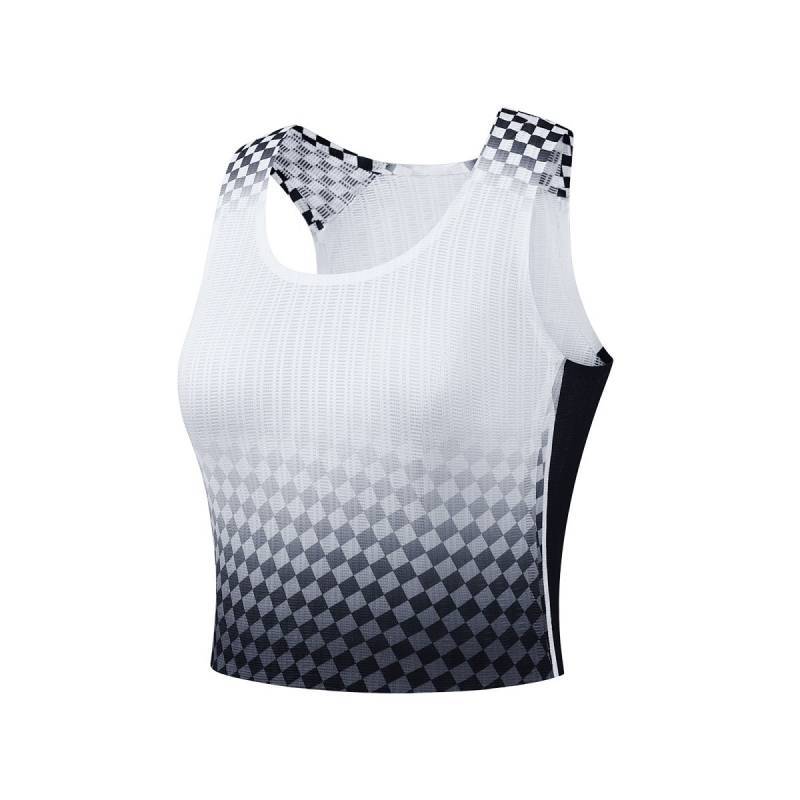 Internet Celebrity Same Style Female Sports Student Competition Marathon Running Track and Field Training Quick-Drying Split Vest Short Elastic hZ9e
