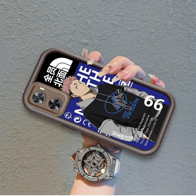 Ốp Cho OPPO A57 4G A77 4G A77S 4G Phim Hoạt Hình Silicon Màu Kẹo Vỏ Điện Thoại Mềm TPU Jujutsu Kaisen Anime Mắt Thiên Thần Chống Sốc Ốp Lưng