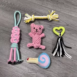 【Ready Stock】 Dog Cat Toy Bite-Resistant Molar Relieving Stuffy Companion Plush Doll Puppy Small Medium Dog Sound Set Teddy waTK