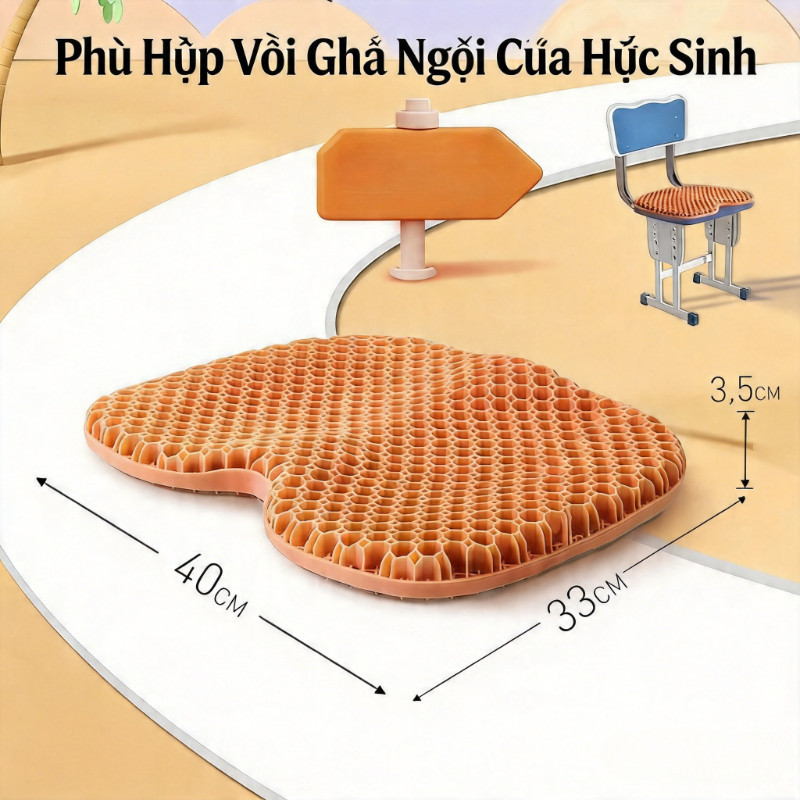 Đệm Ngồi Gel Tổ Ong 3D Thoáng Khí, Chống Trượt, Giảm Đau Mỏi Lưng, Thích Hợp Cho Việc Học Tập, Làm Việc Và Lái Xe