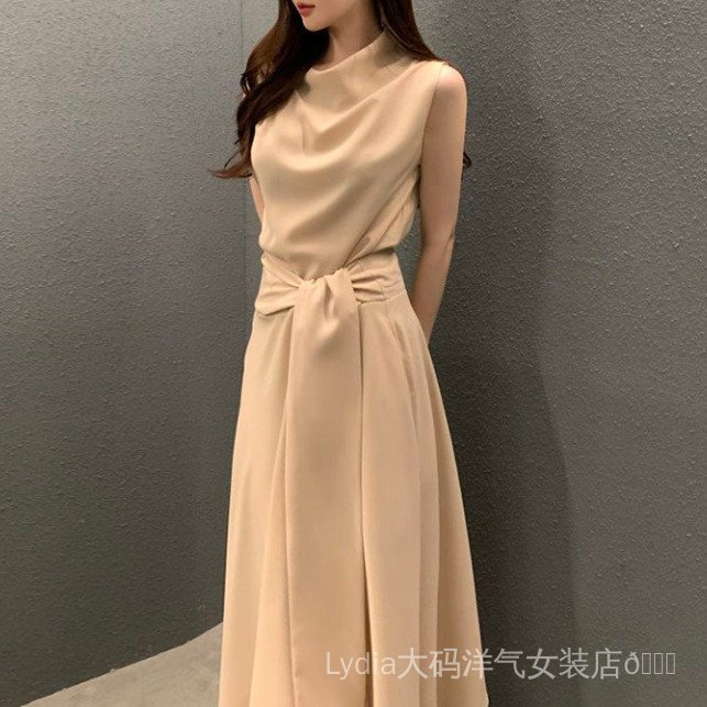 Váy vest không tay chất lượng cao dành cho phụ nữ, thiết kế thanh lịch với dây buộc, phù hợp mùa hè và size lớn.