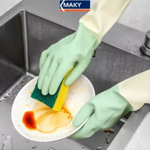 Găng Tay Nhà Bếp MAKY Thiệned, Găng Tay Rửa Chén Chống Mài Mòn, Thích Hợp Cho Rửa Bát, Vệ Sinh Và Găng Tay Cao Su Gia Đình VN