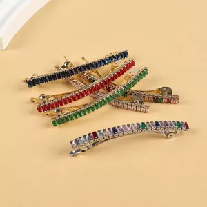 Kẹp Tóc Zircon Kẻ Sọc - Phụ Kiện Tóc Thời Trang Nhiều Màu Sắc, Cá Tính và Sang Trọng