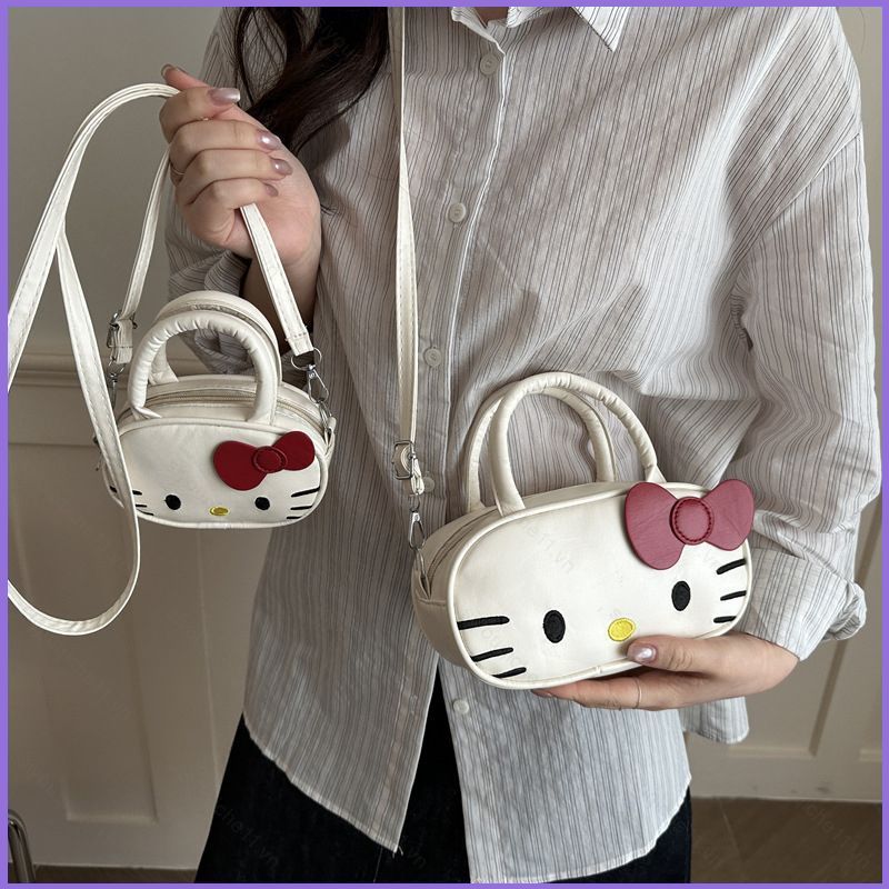SQ11 2026 Túi đeo vai nữ Hello Kitty PU dễ thương Túi xách đi lại đa năng sành điệu