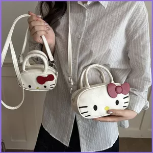 SQ11 2026 Túi đeo vai nữ Hello Kitty PU dễ thương Túi xách đi lại đa năng sành điệu