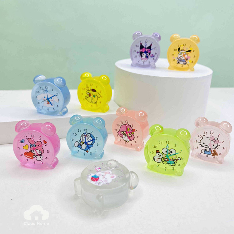🌤️COD🌤️Dễ Thương Đồng Hồ Báo Thức mini Bằng Nhựa resin Dạ Quang diy Để Bàn Trang Trí Phòng Ngủ / Chậu Cây Cảnh