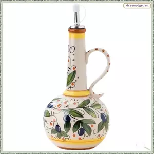 Bình đựng dầu ô liu bằng gốm 23oz, Bình đựng dầu ô liu Gốm sứ, Bình đựng dầu gốm sứ vòi bằng thép không gỉ