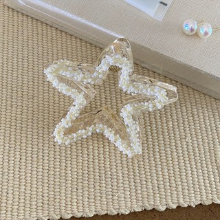 Mới Niche Thiết Kế Đính Hạt Ngôi Sao Năm Cánh Lấy Kẹp Hàn Quốc Ngọt Ngào Mát Phong Cách Mới Cá Mập Kẹp Tóc Phụ Kiện Tóc