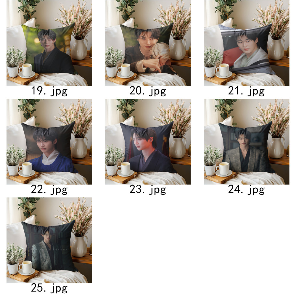 Vỏ gối Byeon Woo Seok, Vỏ gối in một mặt Perfect Crown, Trang trí ghế Sofa phòng khách Giáng sinh (Không có lõi)