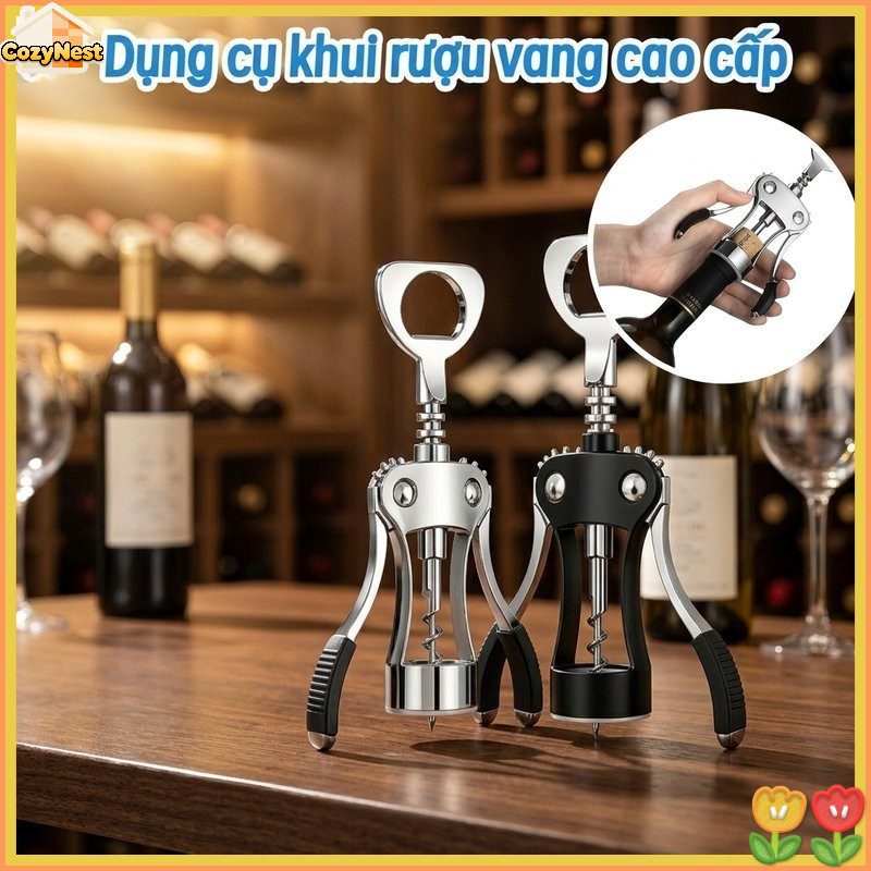 dụng cụ khui rượu vang hợp kim kẽm bền chắc chống ăn mòn đa năng mở nắp chai bia quà tặng gia đình