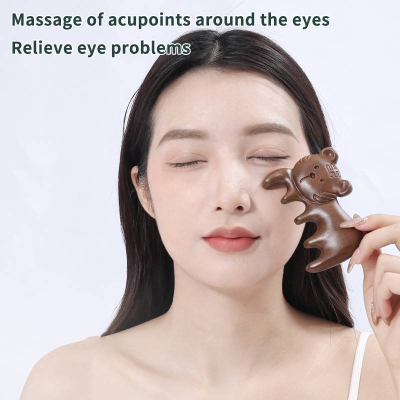 Springevenstar 1 Chiếc Boutique Tay Khắc Gỗ Đàn Hương Thủ Công Lược Cho Tóc Hổ / Mèo Massage Lược Chải Tóc Dụng Cụ Tạo Kiểu Quà Tặng Cho Khỏe Mạnh Springevenstar