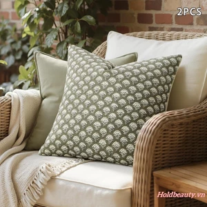 2 Vỏ Gối Ném Hoa Retro Boho Đệm Trang Trí Cho Phòng Khách Trang Trại Trang Trí Nhà