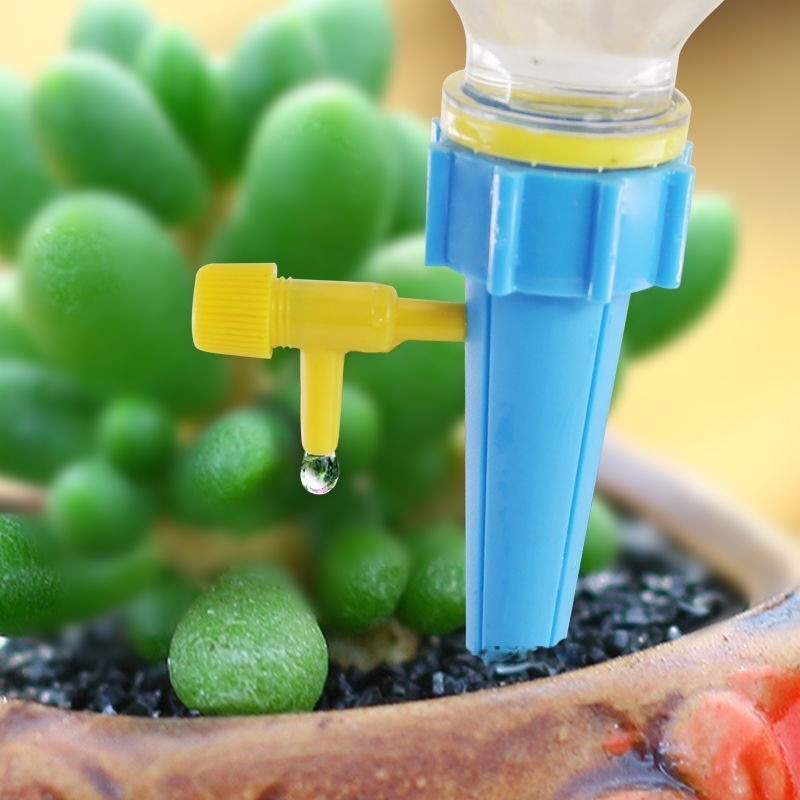 Đầu tưới cây nhỏ giọt gắn chai 10 cái van chỉnh nước tiện lợi Điều chỉnh dòng tưới ， Lắp đặt đơn giản،tránh ngập úng
