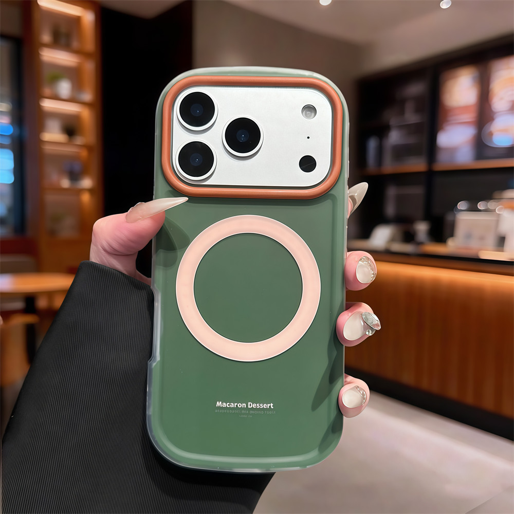 Ốp điện thoại từ tính tương phản mờ cho iPhone 17 Pro Max 16 13 14 15 pro max Bảo vệ ống kính chống rơi Vỏ cứng bảo vệ điện thoại