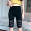 Legging ngắn nữ phong cách mới mùa hè, mỏng nhẹ, co giãn tốt, size lớn và eo cao