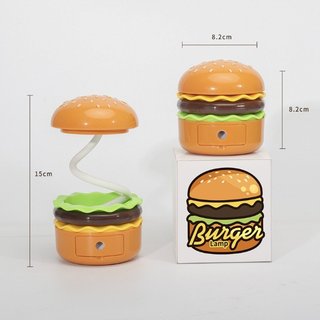 Hamburger LED Để Bàn Đèn USB Sạc 360 Xoay Đèn Ngủ Bút Chì Mài Dễ Thương Nghiên Cứu