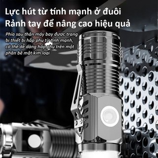 Đèn Pin LED Mini Siêu Sáng 5 Chế Độ, Sạc Qua USB, Chống Nước, Dễ Dàng Mang Theo Ngoài Trời