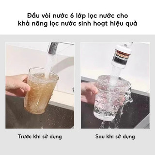 Đầu Lọc Nước 6 Tầng Lọc Cặn Bẩn Đầu Vòi Nước 6 Lớp Lọc Tiết Kiệm Nước Dễ Dàng Sử Dụng Tiện Lợi