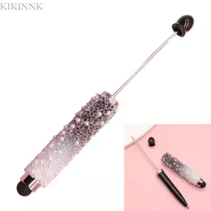 KIKIN Bút kim loại nhiều màu, bút con lăn đính hạt DIY cho văn phòng, đồ dùng học tập