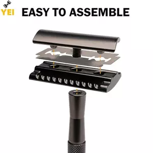 < YEI > Dao cạo an toàn hai cạnh cổ điển dành cho nam cạo râu & nữ Máy cạo râu thủ công có thay thế des và giá đỡ mới
