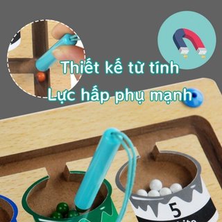 Bảng mê cung từ tính bằng gỗ Phân loại màu Số đếm đồ chơi học tập Montessori Trẻ em