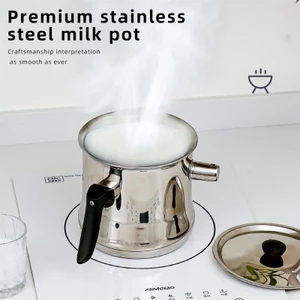 Sữa Inox Yoo Có Tay Cầm Chống Trơn Trượt Và Còi Nắp Cổng Nồi Đa Năng Cho Bếp Nấu Đun sôi