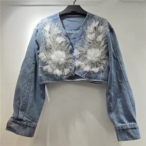 Công Nghệ Cao Áo Khoác Denim Nữ Khâu Tay, Phù Hợp Mùa Xuân-Hè, Xu Hướng Mới Từ Châu Âu