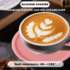 Đế lót ly tròn 10cm, chịu nhiệt, chống trượt bằng silicon.