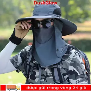 Mũ chống nắng DUKGLOW - Chống tia UV toàn diện, bảo vệ cổ detachable, điều chỉnh size phù hợp cho làm việc ngoài trời và đi biển