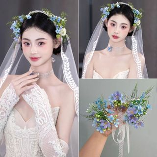 Phụ kiện cưới kẹp tóc cô dâu phong cách cổ tích Hàn Quốc