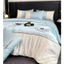 Bộ chăn ga gối 4 món chất liệu phi lụa cao cấp Memminbedding hoạ tiết hoa trà phối tông màu hài hòa, nhẹ nhàng