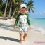 Bộ đồ bơi bé trai mới biết đi Bộ đồ bơi cổ tròn dài tay in hình vịt cho bãi biển hồ bơi