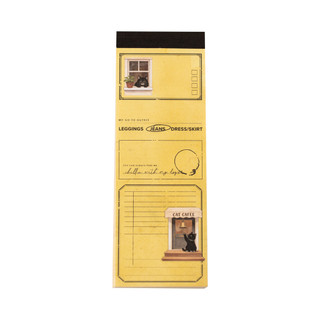 JIANWU Nếm Master Series Vintage Cà Phê Mèo Biên Giới Phong Cảnh Chất Liệu Cắt Dán Memo Pad Sáng Tạo Rác Tạp Chí Văn Phòng Phẩm