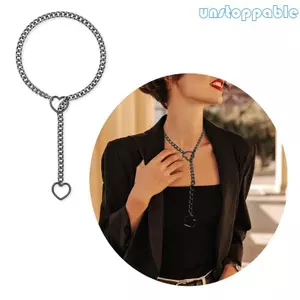 Unstop * Vòng cổ dây hình trái tim thời trang Goth Slip Chain Vòng cổ Choker cho bé gái