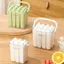 LAKAM Old Popsicle Mold, Khay đựng đá thanh dài silicon di động, có nắp khuôn kem đông lạnh cho tủ đông