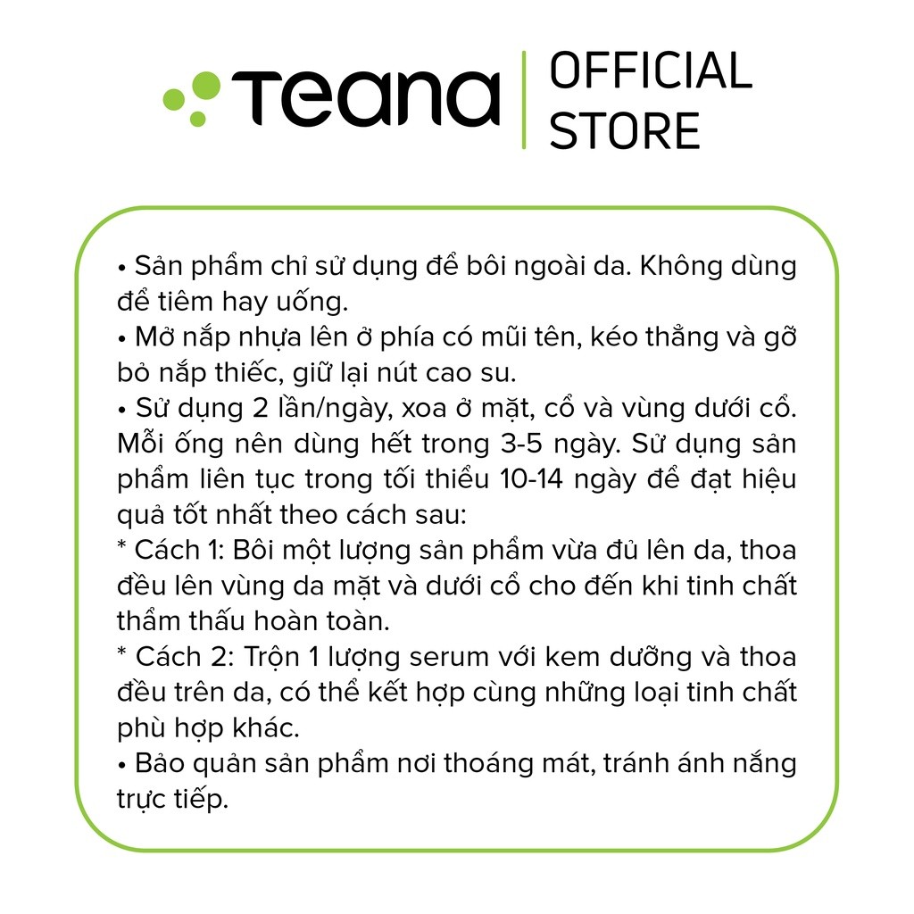 Serum Teana Super Peptides No Problem Intensive Care kiềm dầu, giảm viêm, gom cồi mụn