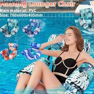 Phao bể bơi bơm hơi LEMONTREE, có cánh tay & tựa lưng Ghế ngồi nổi, Giường nổi có thể gập lại Bãi biển mùa hè