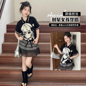 Bé Gái Phiên Bản Hàn Quốc Hoạt Hình In Hình Áo Sơ Mi polo Mùa Hè Phong Cách Mới Trẻ Em Ve Áo Ngắn Tay Top
