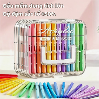 Màu Acrylic Marker Ngòi Brush Đẹp Bộ Vẽ Tranh 24 36 72 84 Màu Màu Sắc Tươi Sáng Cho Học Sinh Cao Cấp