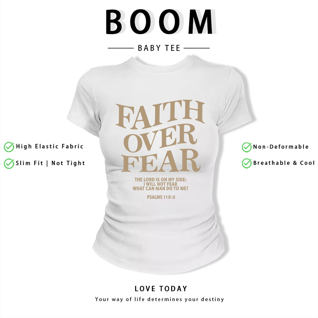 BOOM Áo Baby Tee Nữ Cotton Ôm Body-Áo Thun Ngắn Tay Y2K In Hình PhongCách Mùa Hè, Cổ Tròn Hàng Đầucách hàn quốc phongV49