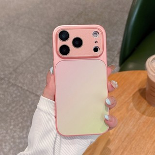 Phim Bảo Vệ Ống Kính Aurora Gradient Hồng Cam Ốp Lưng Điện Thoại iPhone 17Promax 17Pro 13 14 15 16 Pro Max Chống Sốc Acrylic Nữ Điện Thoại Di Động