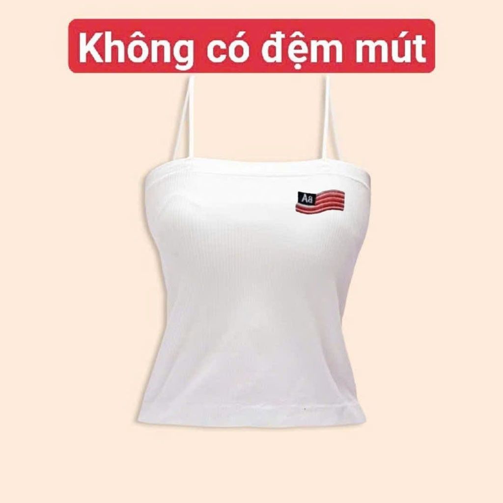 [ MỞ BÁN GIẢM 60% ] áo bún 2 dây  gân tăm mềm mịn co giãn -hình cờ mỹ AAA -changphong